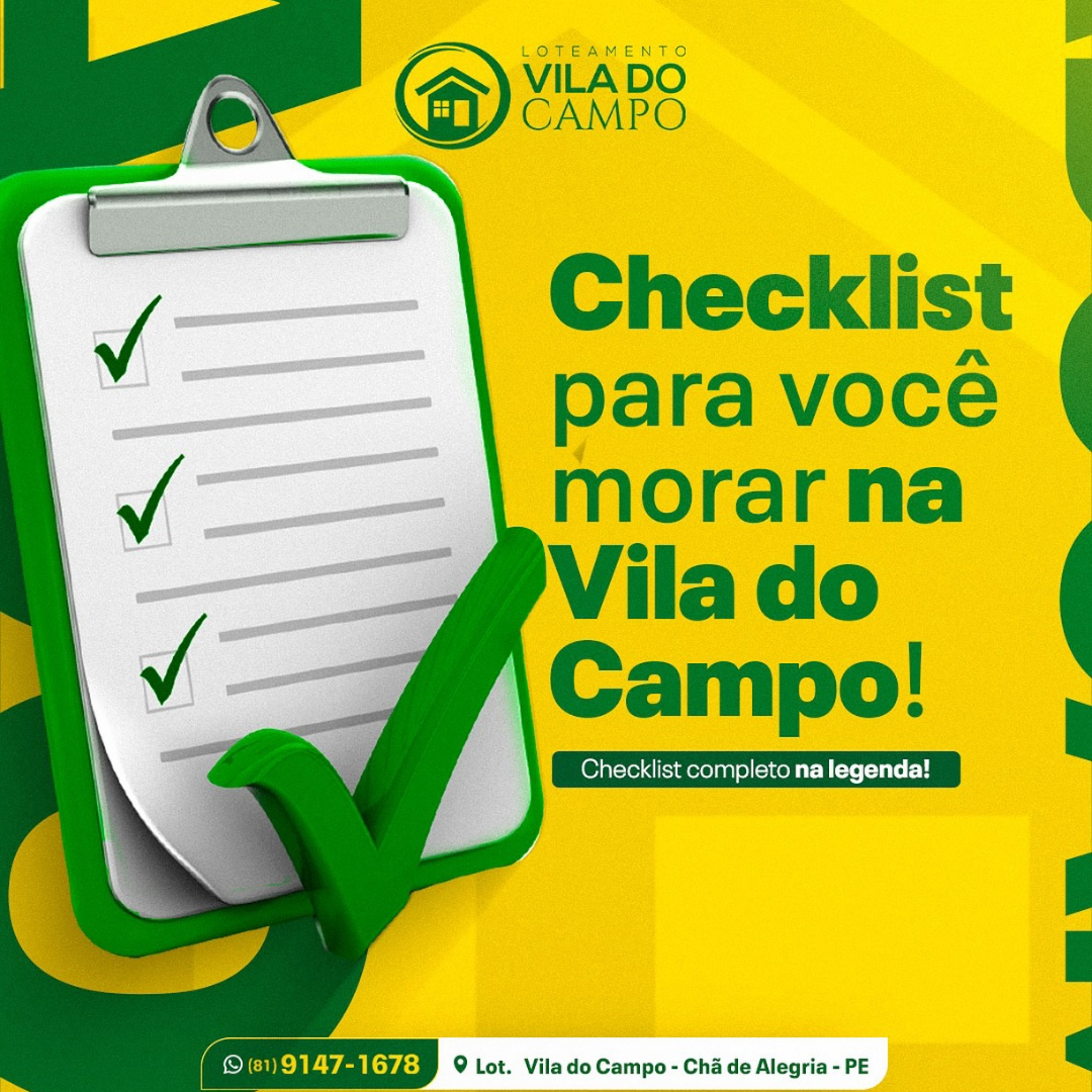 Cheklist para morar aqui ! -Faça o seu agora